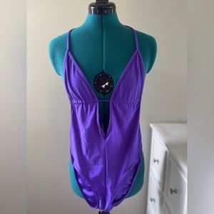 American Apparel One Piece Swimwear (Purple, Small)